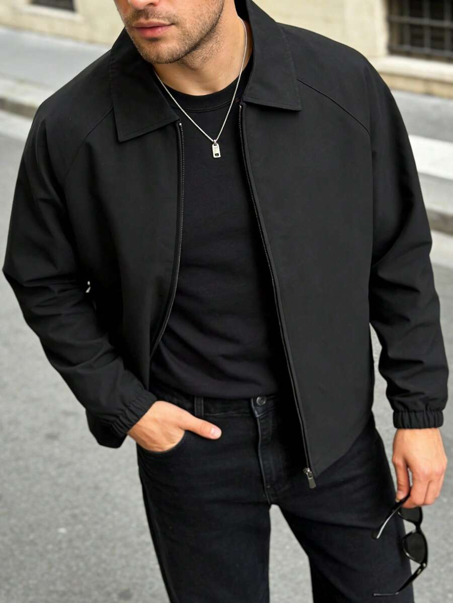 Men's lapel zip coach jacket — additional view