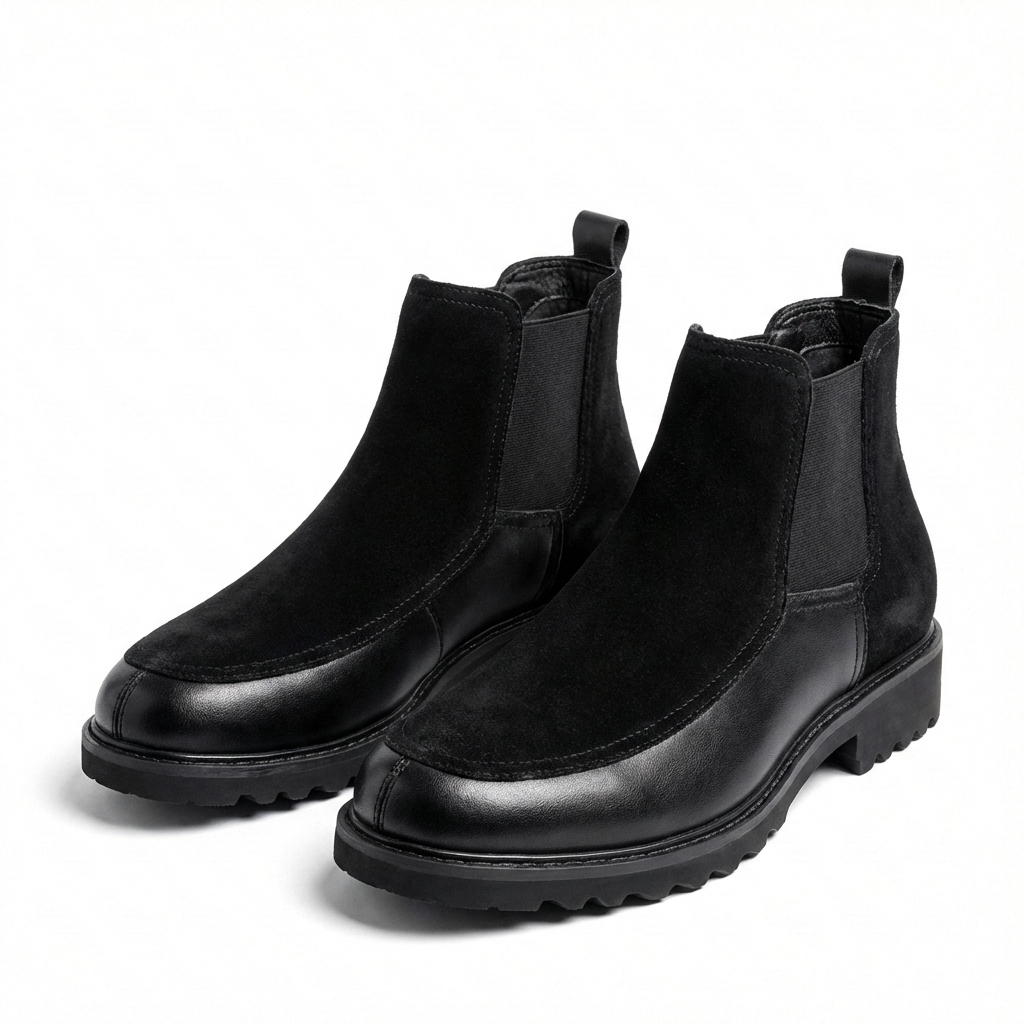 Men's textured leather chelsea boots — additional view