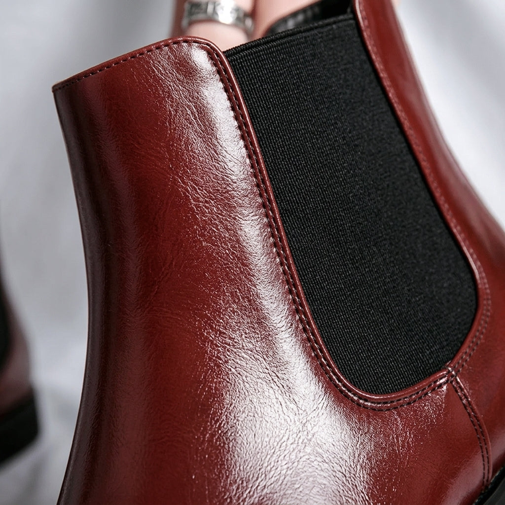 Men's cap toe leather chelsea boots — additional view