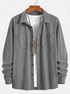 Men's corduroy button-up shacket — alternate view