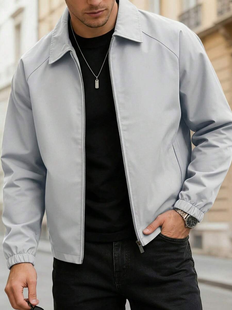 Men's lapel zip coach jacket — additional view