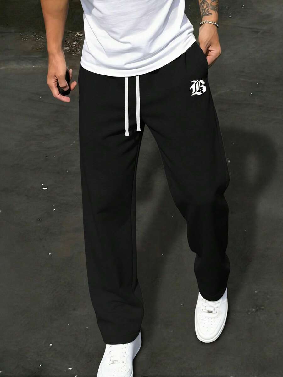 Men's drawstring waist casual joggers — additional view