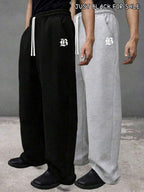Men's drawstring waist casual joggers — detail view