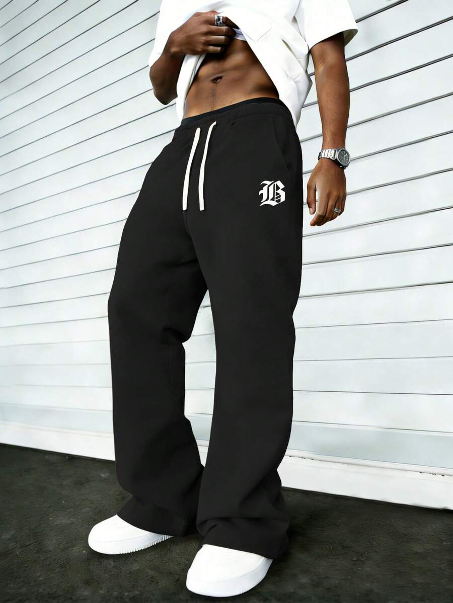 Men's drawstring waist casual joggers — additional view