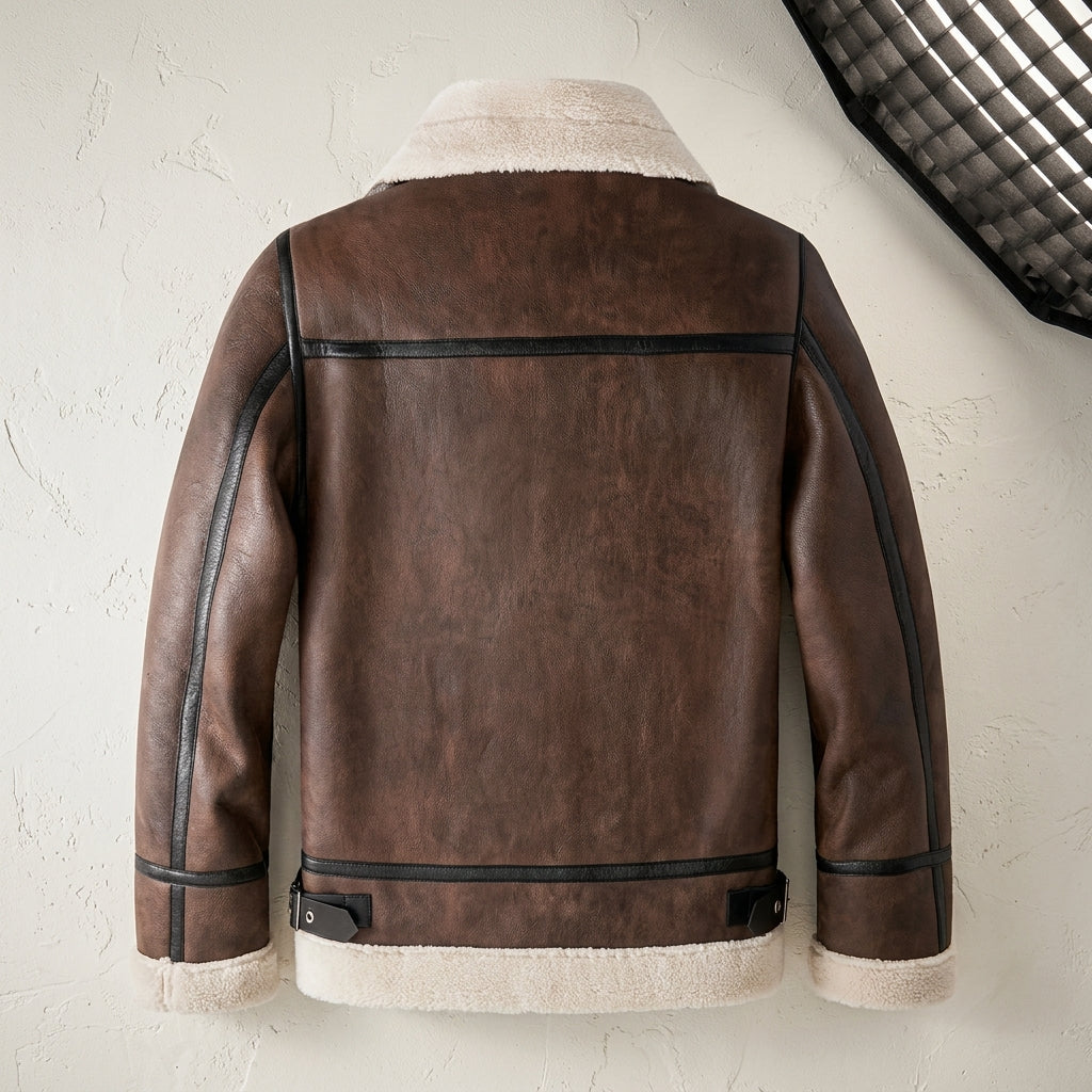 Men's leather bomber jacket — additional view