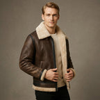 Men's leather bomber jacket — additional view