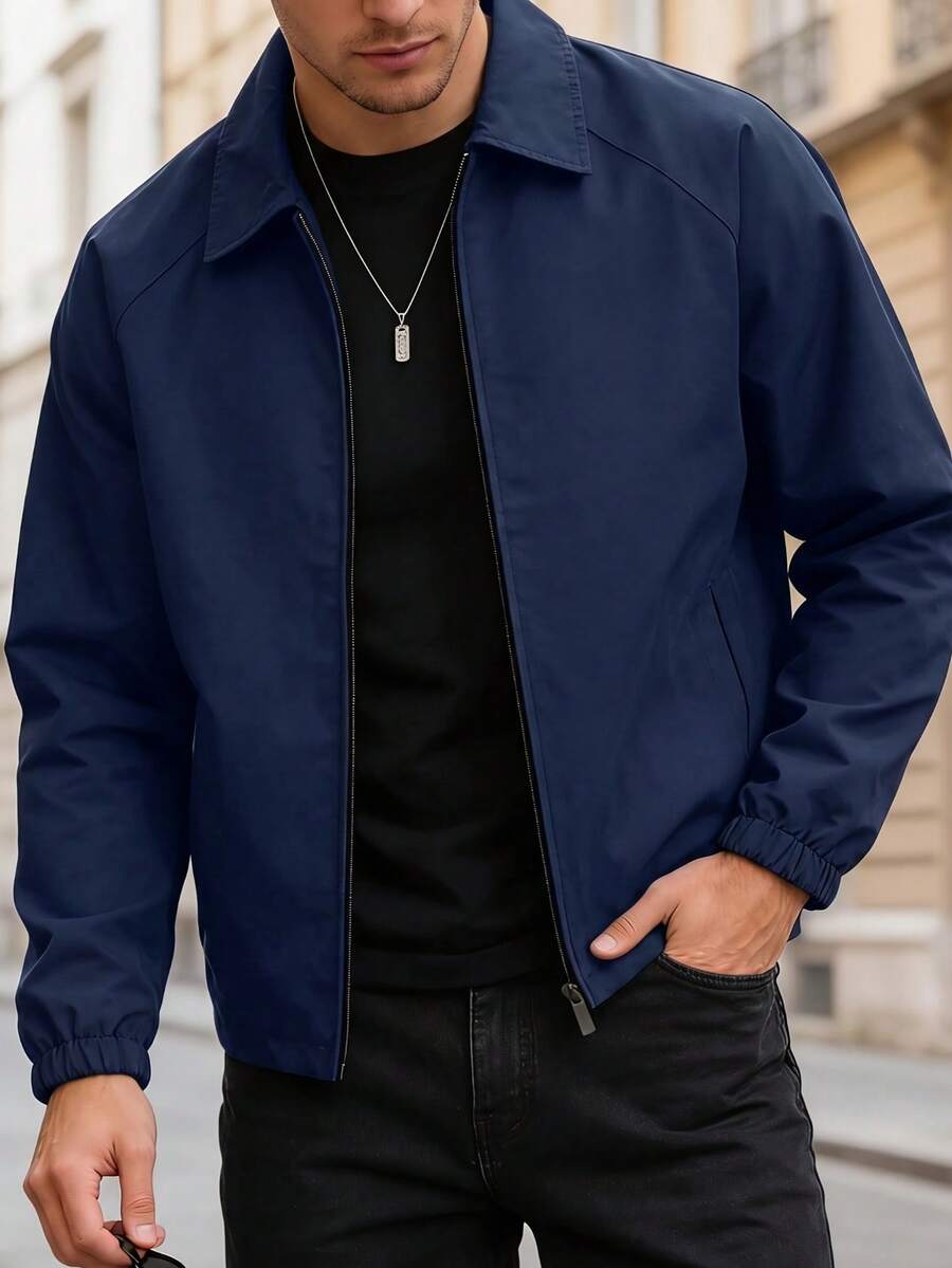 Men's lapel zip coach jacket — additional view
