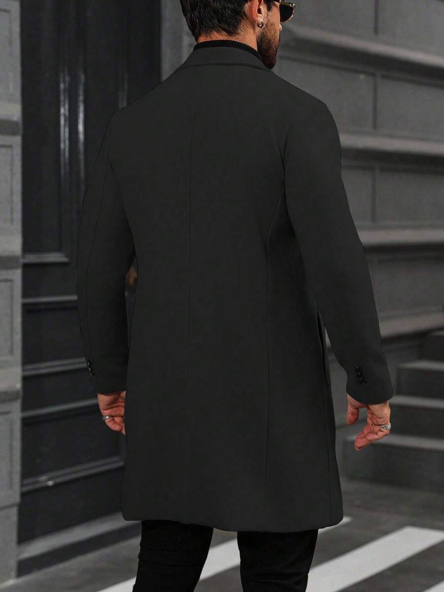 Men's button-up wool winter coat — additional view