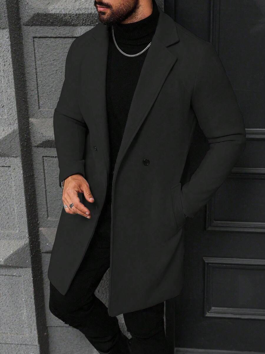 Men's button-up wool winter coat — additional view