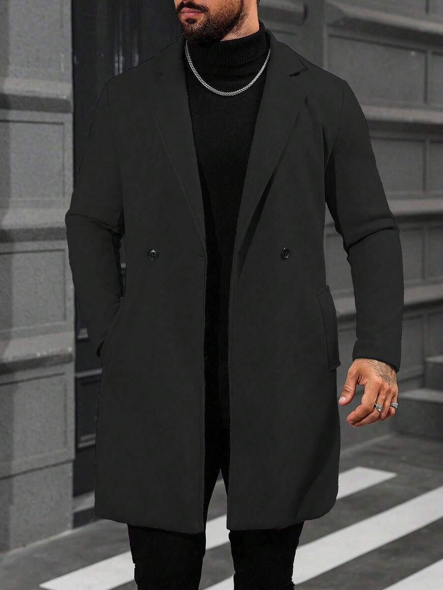 Men's button-up wool winter coat — additional view