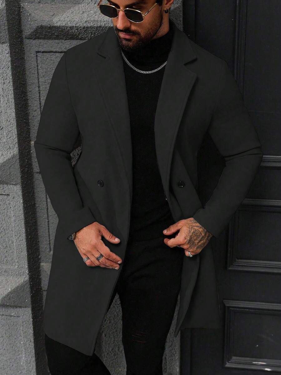 Men's button-up wool winter coat — additional view
