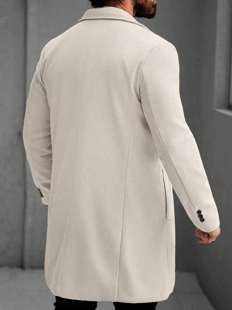 Men's button-up wool winter coat — additional view