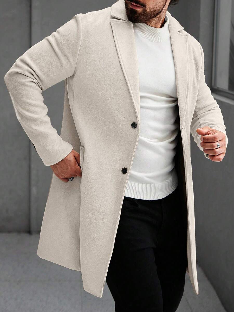 Men's button-up wool winter coat — additional view