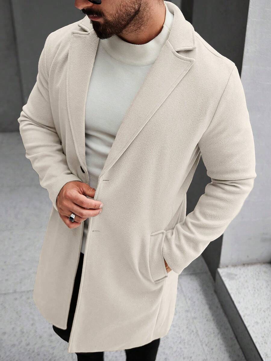 Men's button-up wool winter coat — additional view