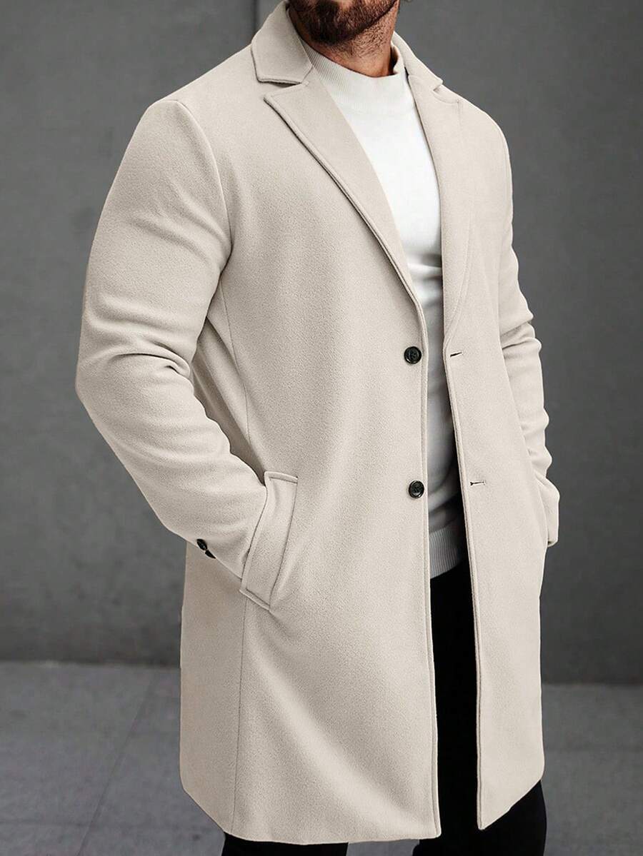Men's button-up wool winter coat — additional view