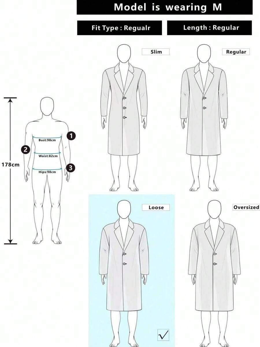 Men's button-up wool winter coat — additional view