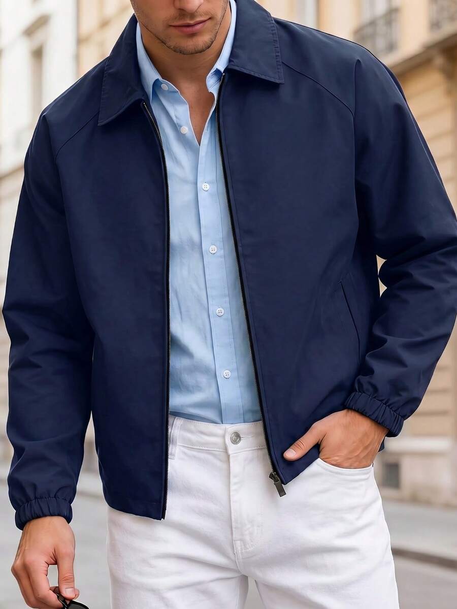 Men's lapel zip coach jacket — additional view