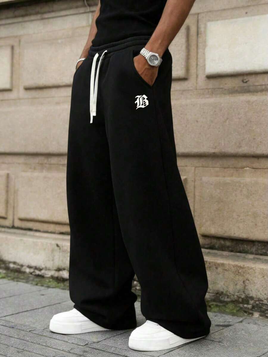 Men's drawstring waist casual joggers — alternate view