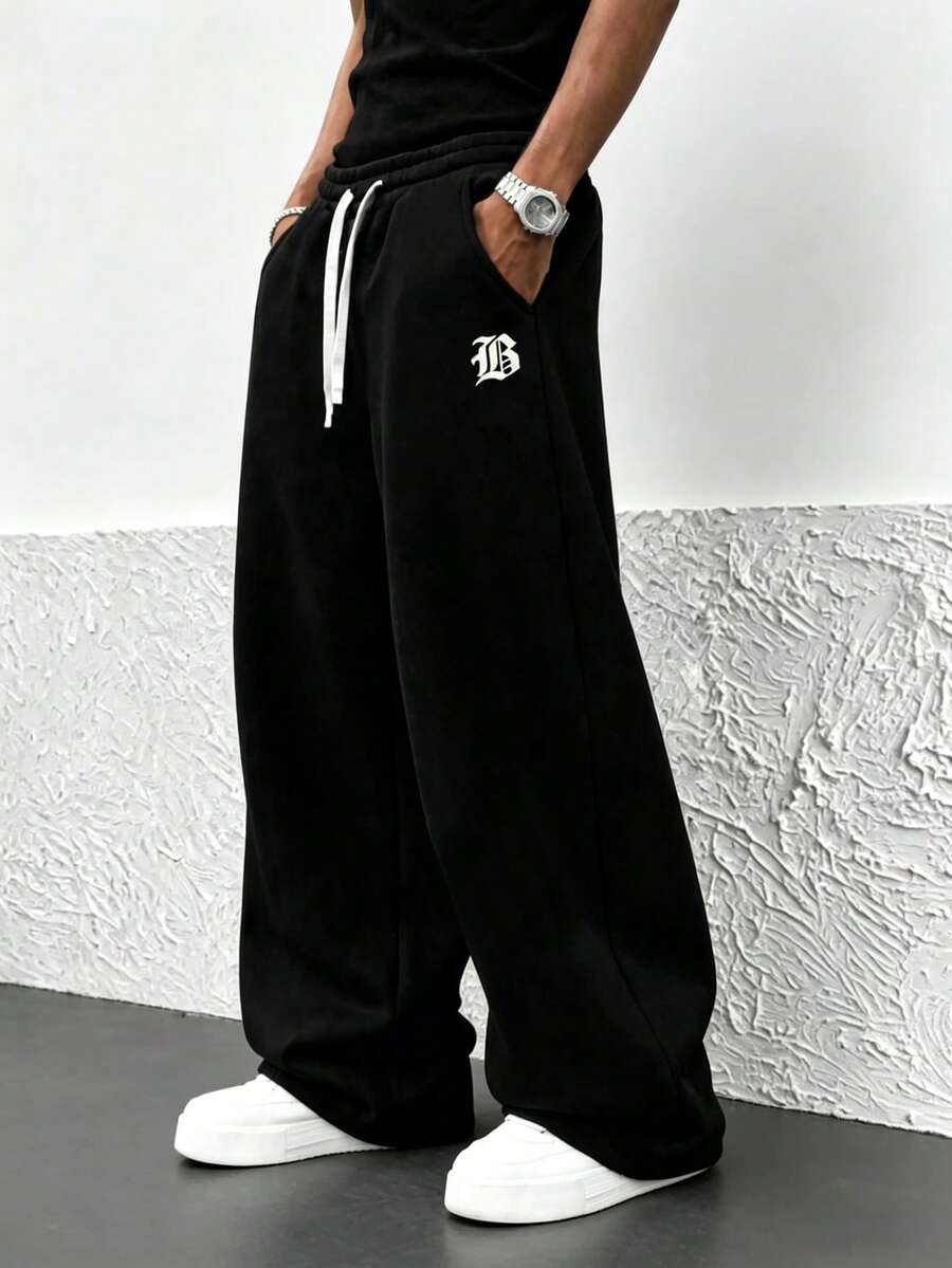 Men's drawstring waist casual joggers — additional view