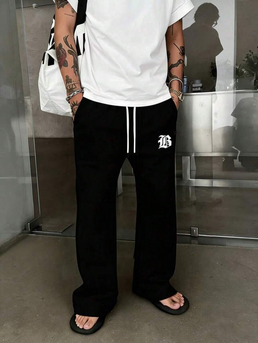 Men's drawstring waist casual joggers — additional view