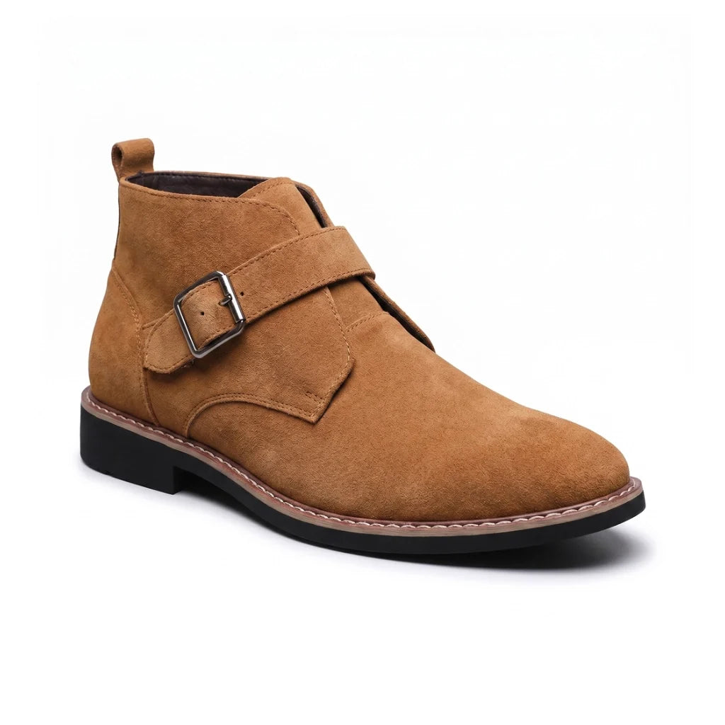 Men's suede buckle strap chelsea boots — alternate view