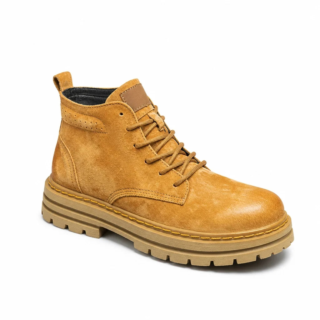 Men's textured leather work boots — alternate view