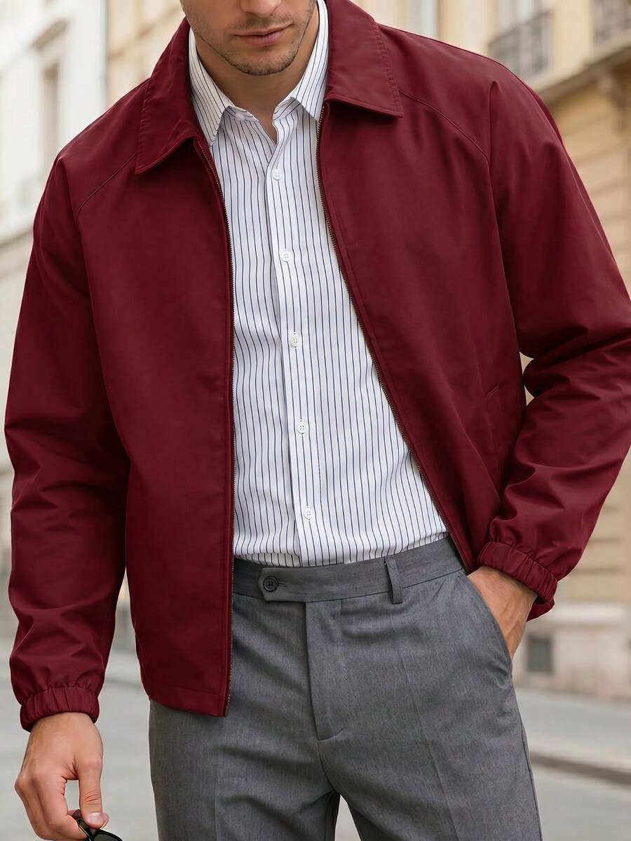 Men's lapel zip coach jacket — additional view