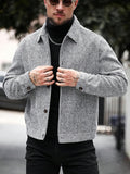 Men's single-breasted wool overcoat in black