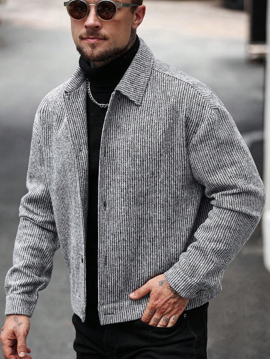 Men's single-breasted wool overcoat — additional view