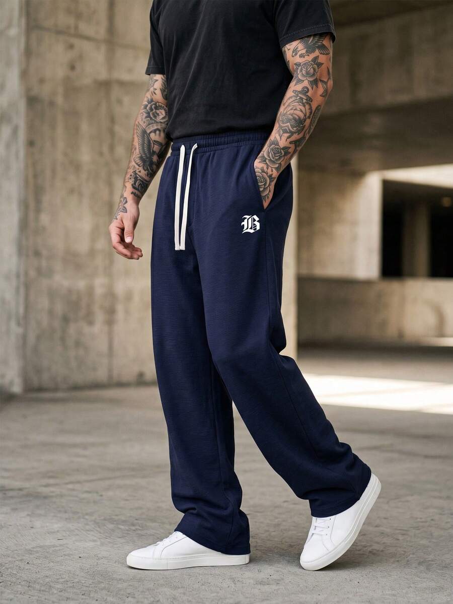 Men's drawstring waist casual joggers — additional view