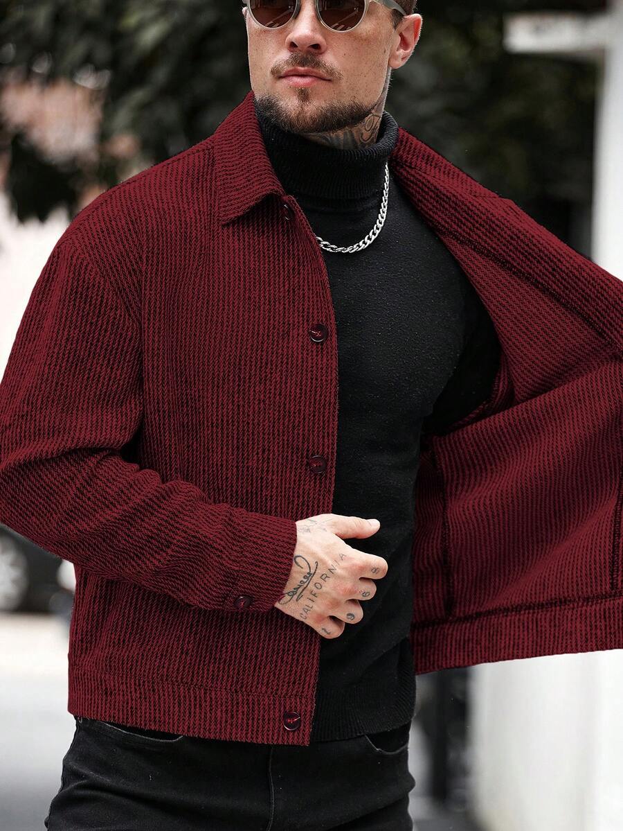 Men's single-breasted wool overcoat — additional view