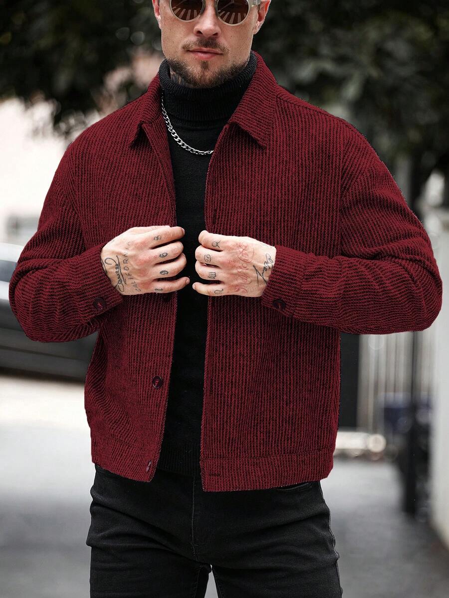Men's single-breasted wool overcoat — additional view