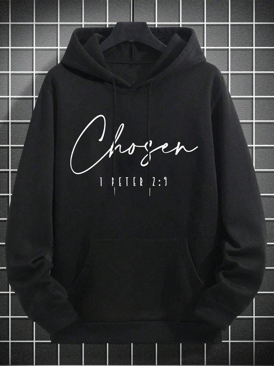 Men's drawstring long sleeve hoodie — additional view