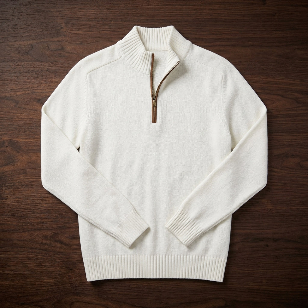 Men's quarter-zip knit sweater — additional view