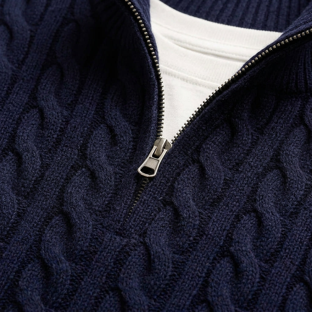 Men's quarter-zip knit sweater — additional view