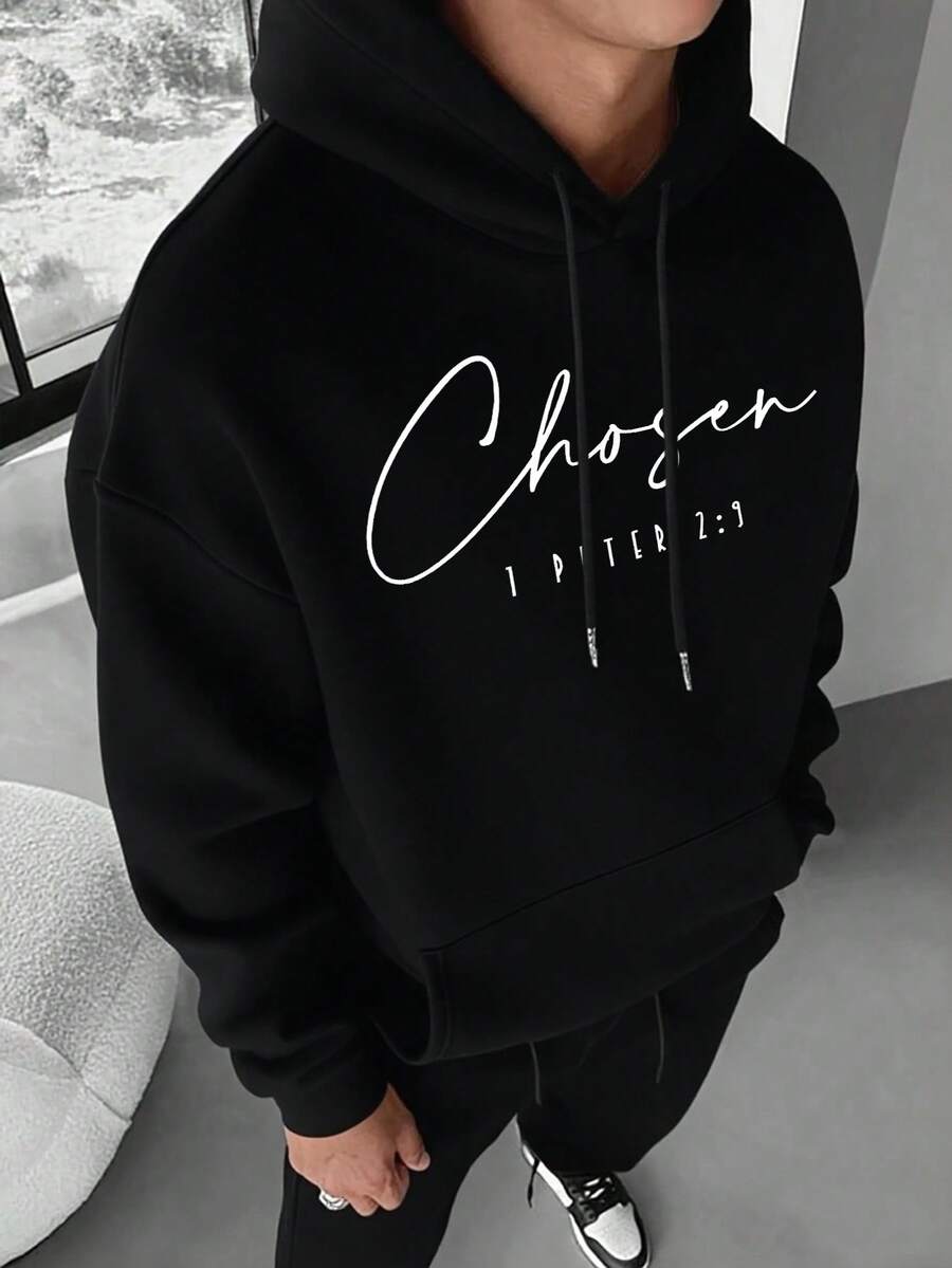 Men's drawstring long sleeve hoodie — additional view