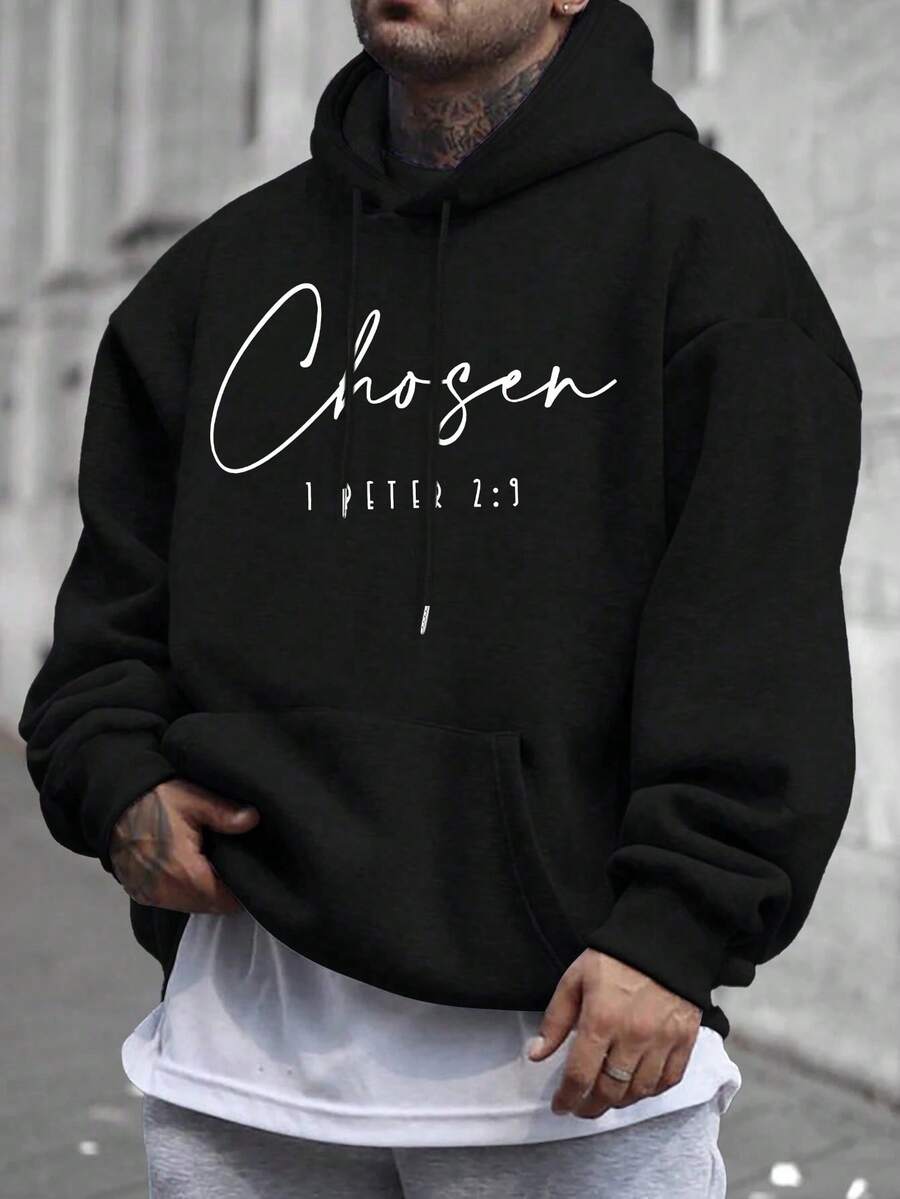 Men's drawstring long sleeve hoodie — additional view