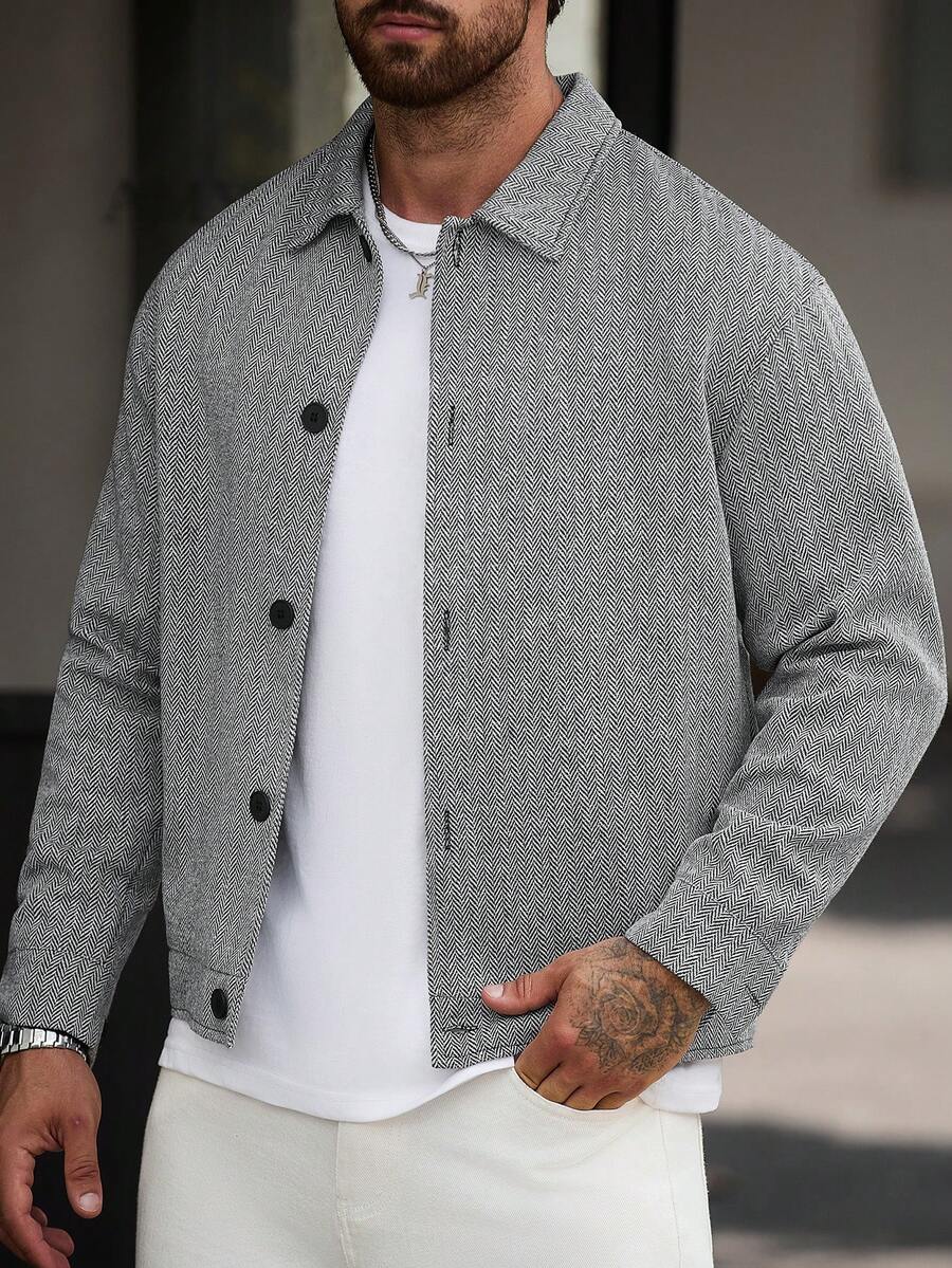 Men's textured knit button jacket — additional view