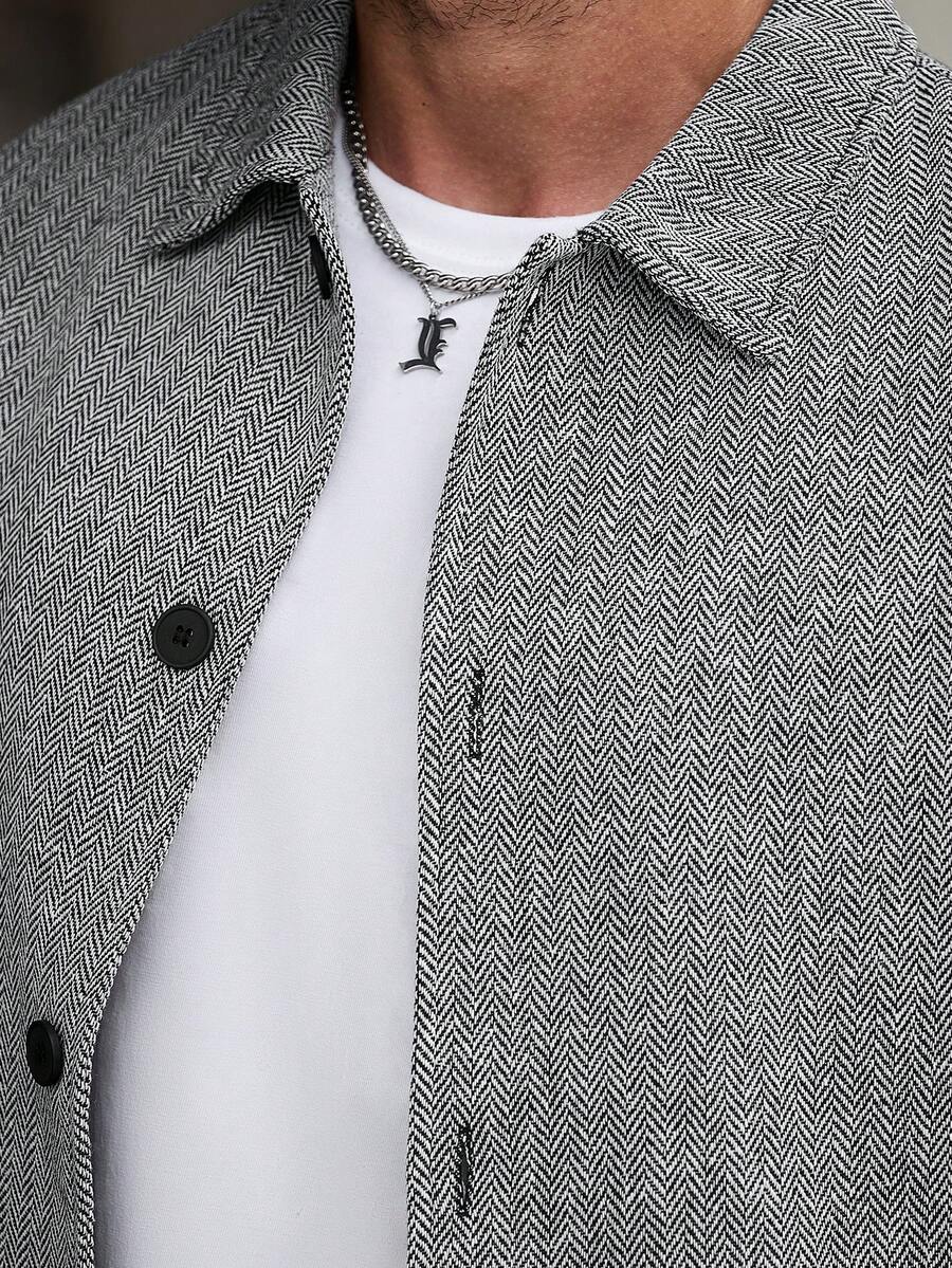 Men's single-breasted wool overcoat — additional view