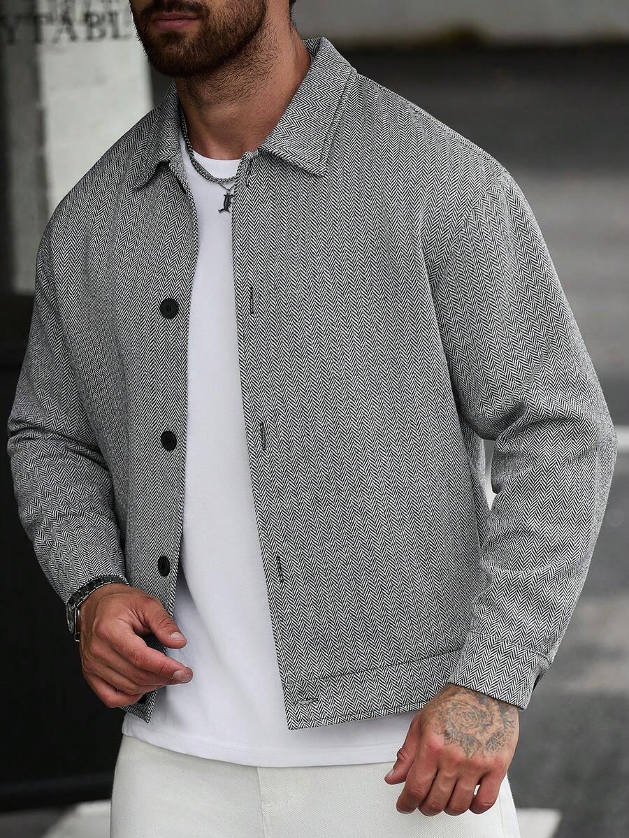 Men's single-breasted wool overcoat — additional view