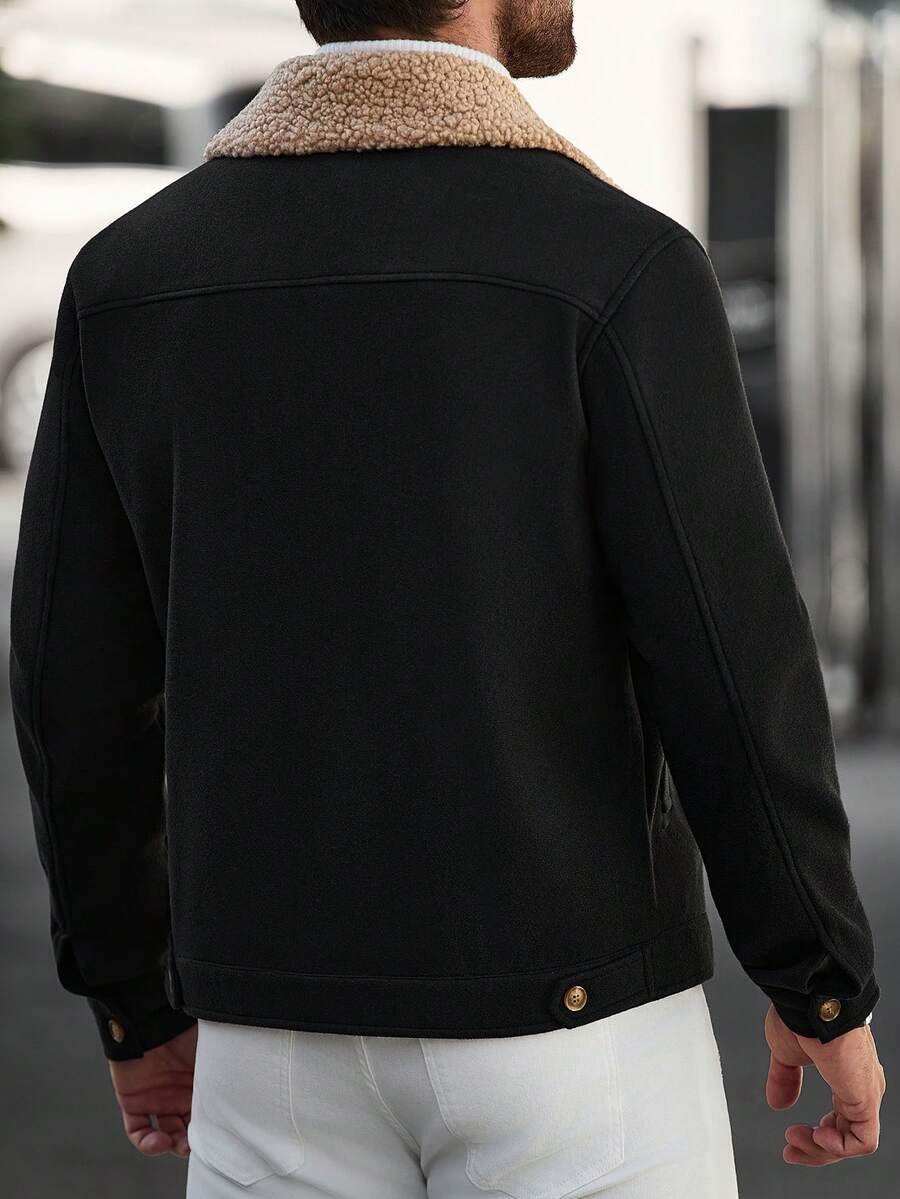 Men's teddy fleece cropped coat — additional view
