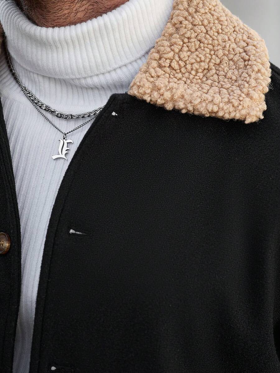 Men's teddy fleece cropped coat — additional view