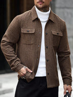 Men's single-breasted long sleeve shacket — additional view