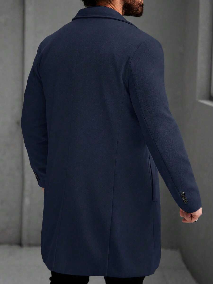 Men's button-up wool winter coat — additional view