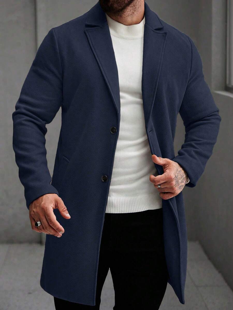 Men's button-up wool winter coat — additional view
