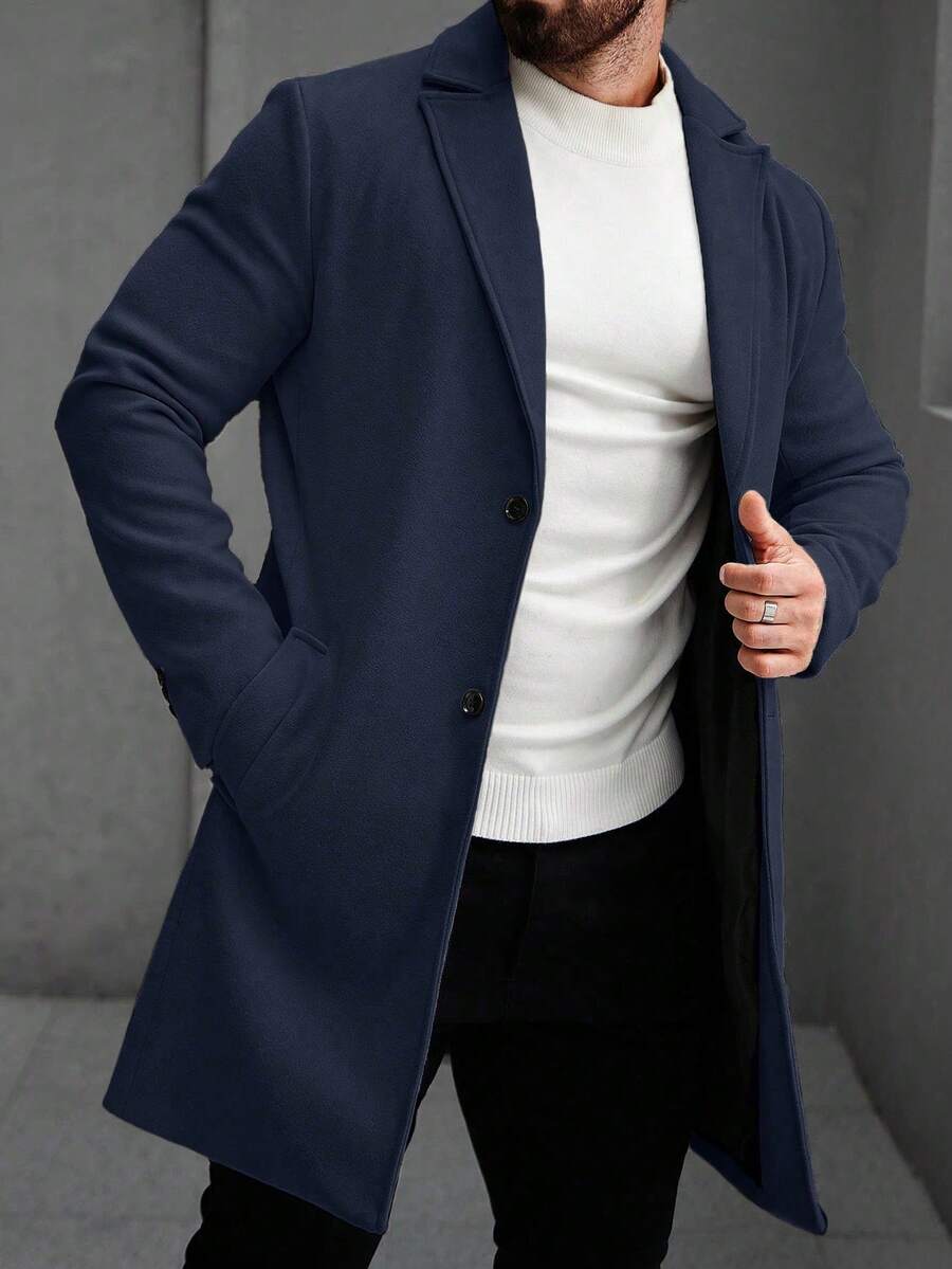 Men's button-up wool winter coat — additional view