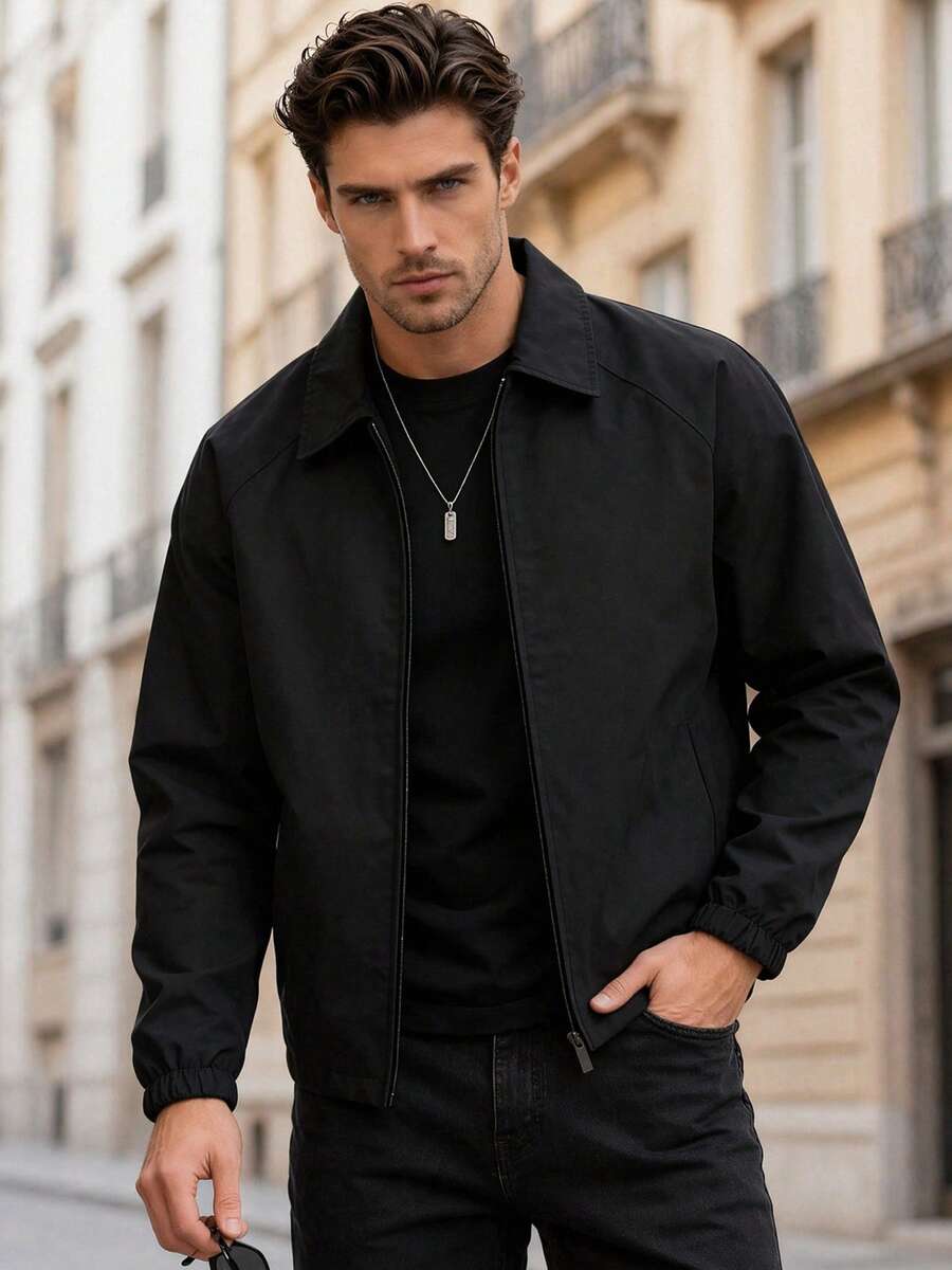 Men's lapel zip coach jacket — additional view