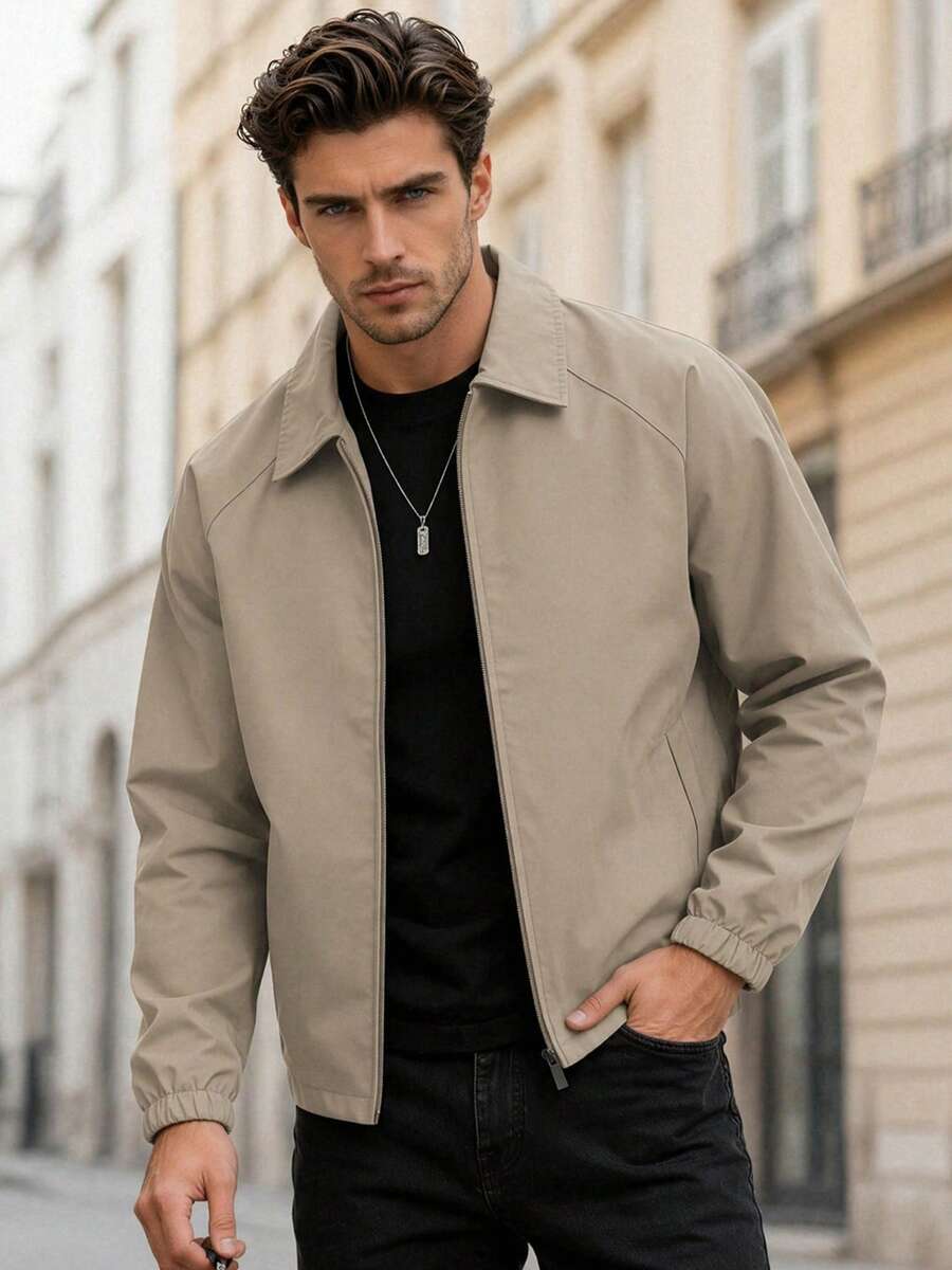 Men's lapel zip coach jacket — additional view