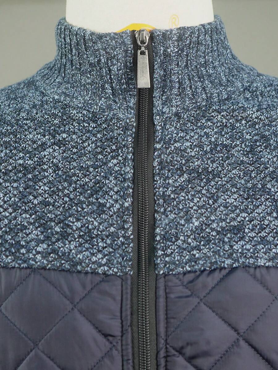 Men's color block ribbed cardigan — additional view