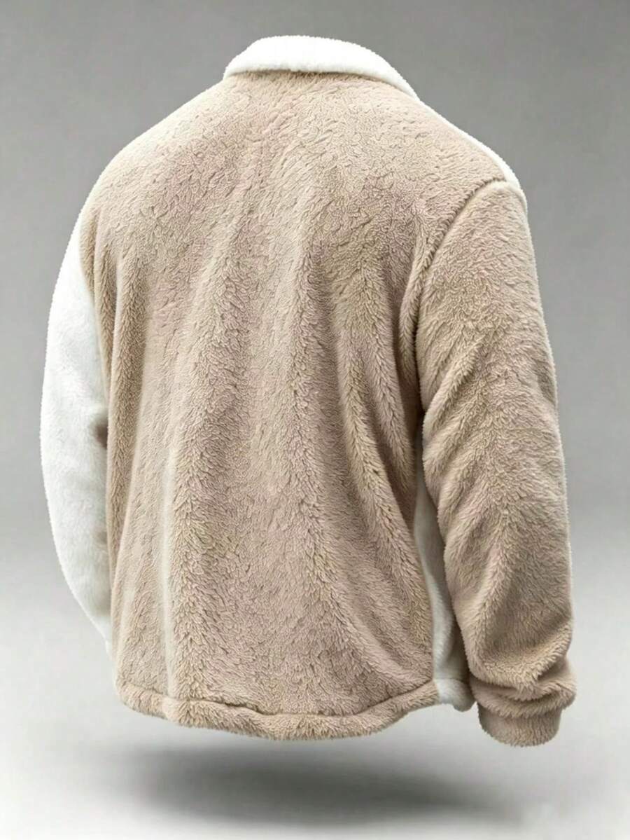 Men's button-front teddy fleece jacket — additional view